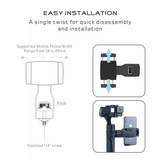 Smartphone Holder for Pro 4/3/Mobile+/MT2 Gimbals